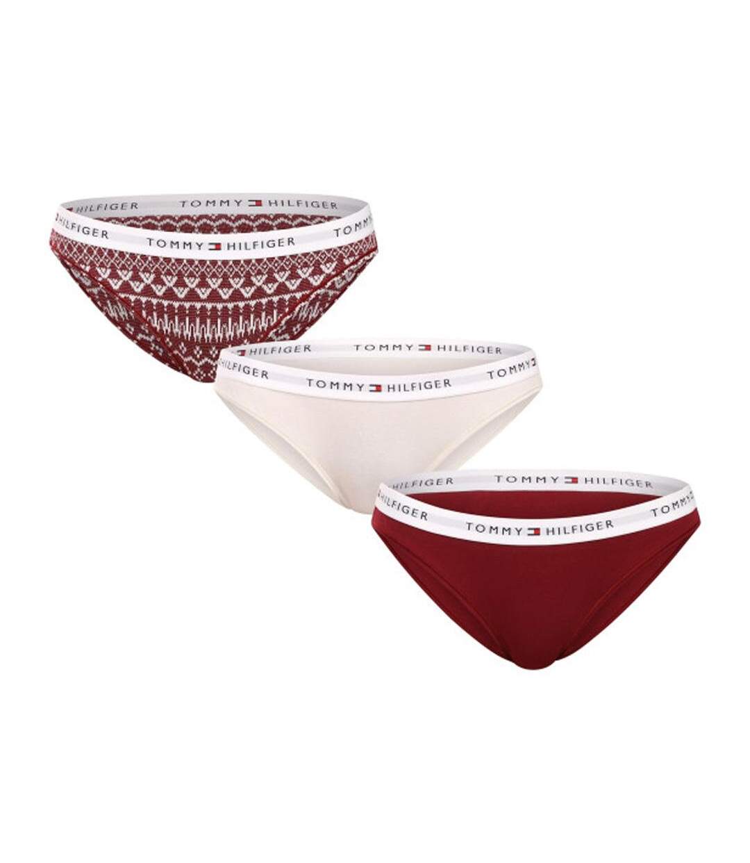 Lot de trois slips rouge femme tommy hilfiger gift-1