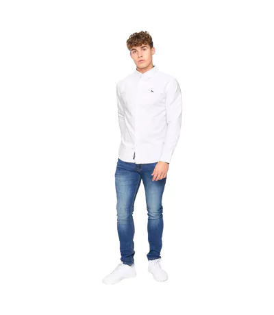Mens Chatmen Oxford Slim Shirt White Bewley & Ritch