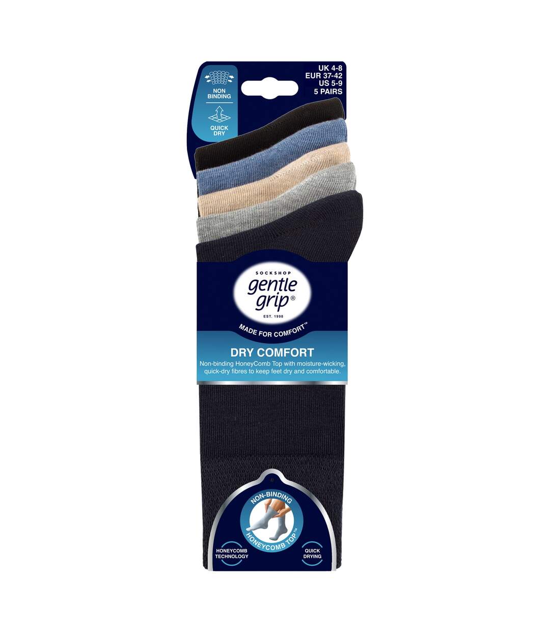 Gentle Grip - Femme 5 Paires Chaussettes Confort Douces Extensibles-2