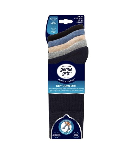 Gentle Grip - Femme 5 Paires Chaussettes Confort Douces Extensibles