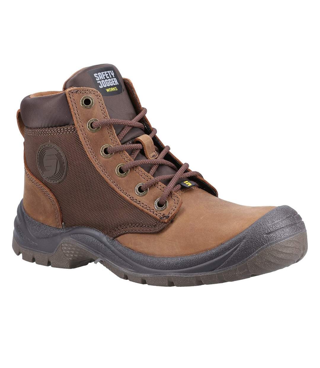 Mens dakar leather safety boots brown/taupe Safety Jogger-1