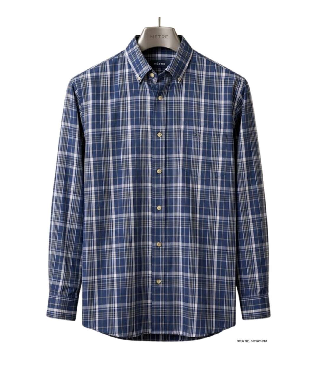 SEDETEX M031 - Chemise à carreaux manches longues pour homme avec coupe confort et repassage facile-2