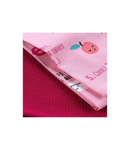 Lot de 2 Torchons Enfant Mini Fée II 50x70cm Rose