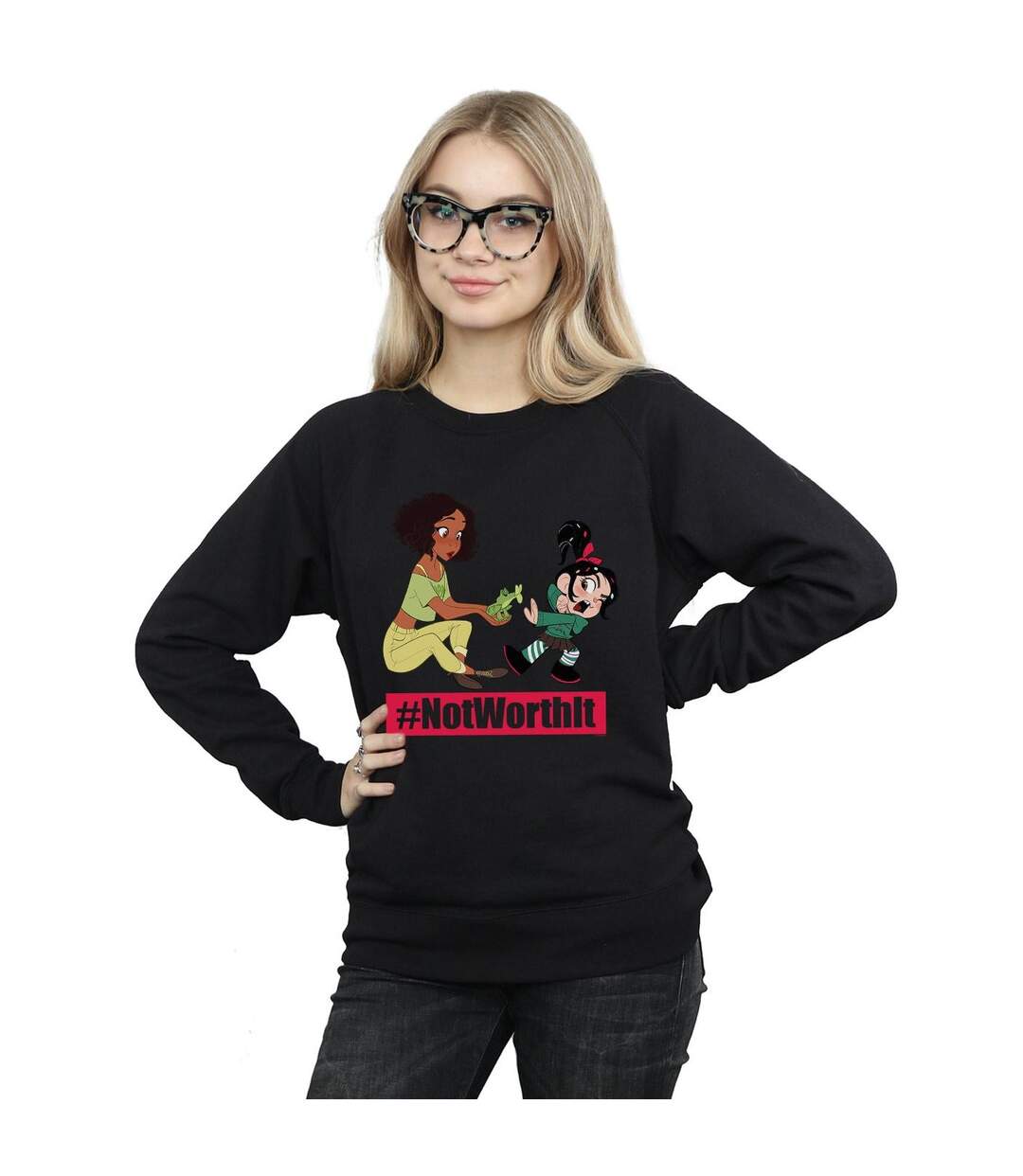 Disney - Sweat WRECK IT RALPH TIANA AND VANELLOPE - Femme (Noir) - UTBI43153-2