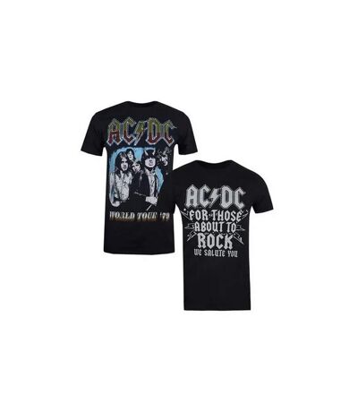 AC/DC - T-shirts - Homme (Noir / Blanc / Bleu) - UTTV1462