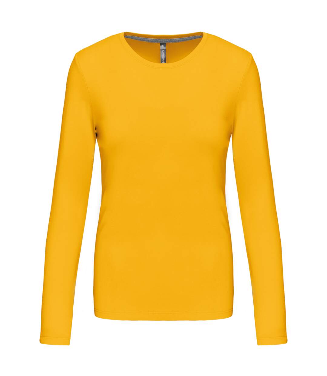 T-shirt manches longues col rond - K383 - jaune - femme-2