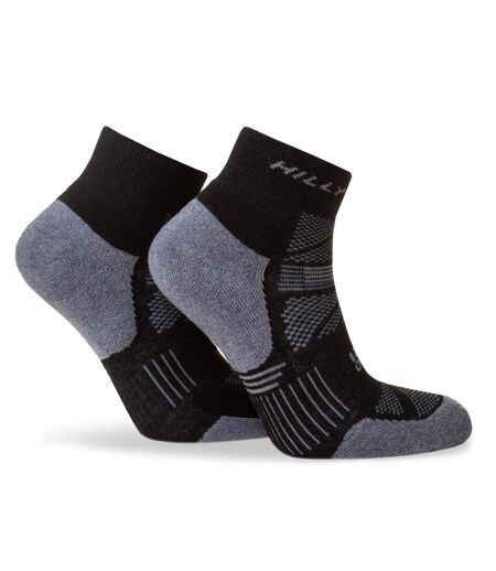 Mens Supreme Ankle Socks Black Grey Marl Hilly