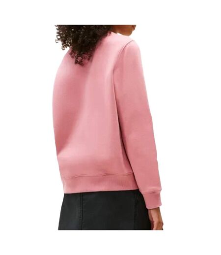 Sweat rose clair femme tommy hilfiger flag crew - l