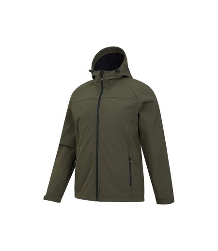 Mens Exodus Waterproof Soft Shell Jacket Dark Khaki Mountain Warehouse