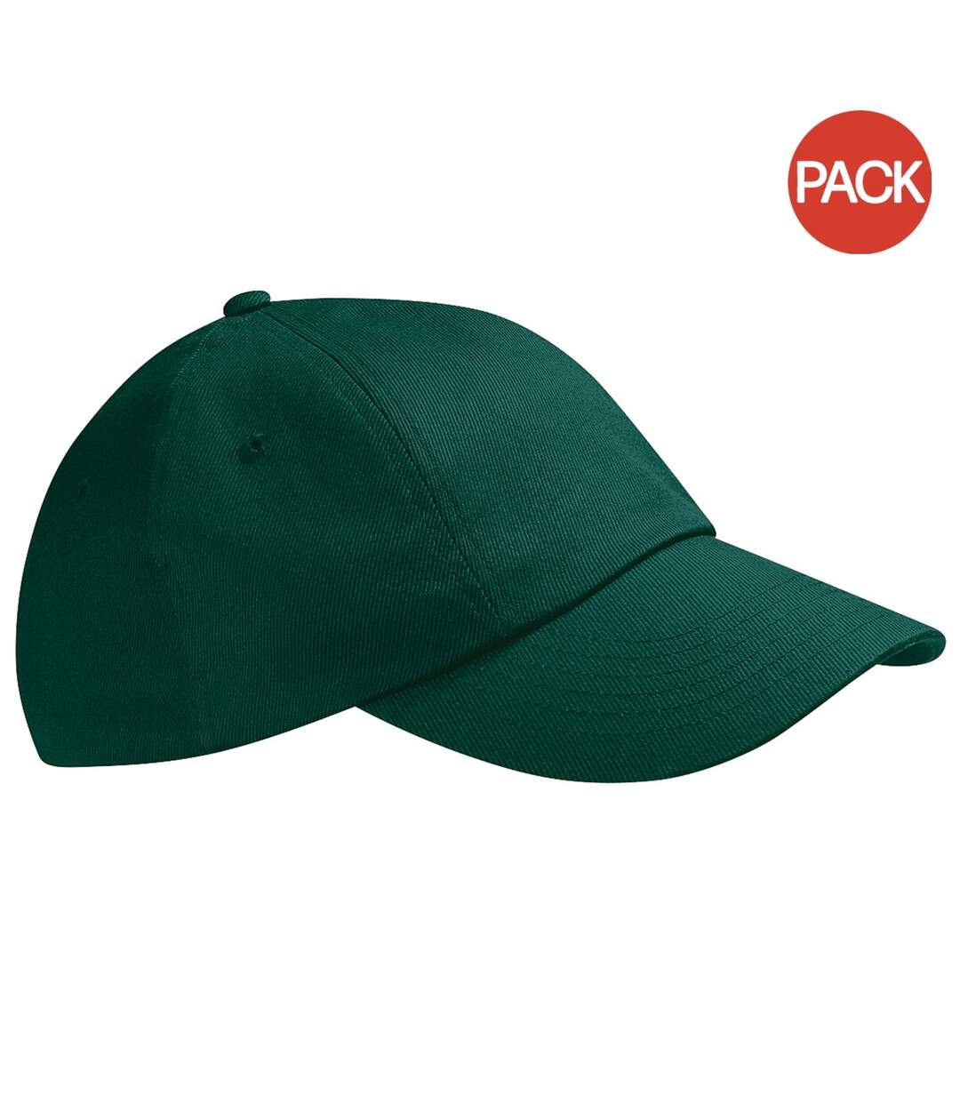 Lot de 2  casquettes adulte vert bouteille Beechfield-1