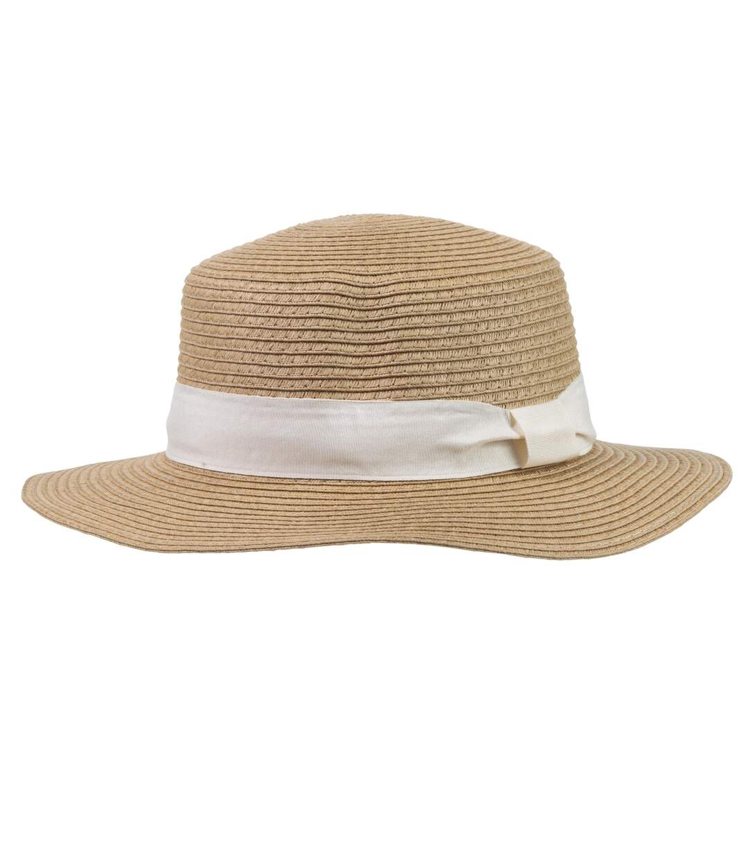 Isotoner Chapeau femme bande beige, ajustable tour de tête-1