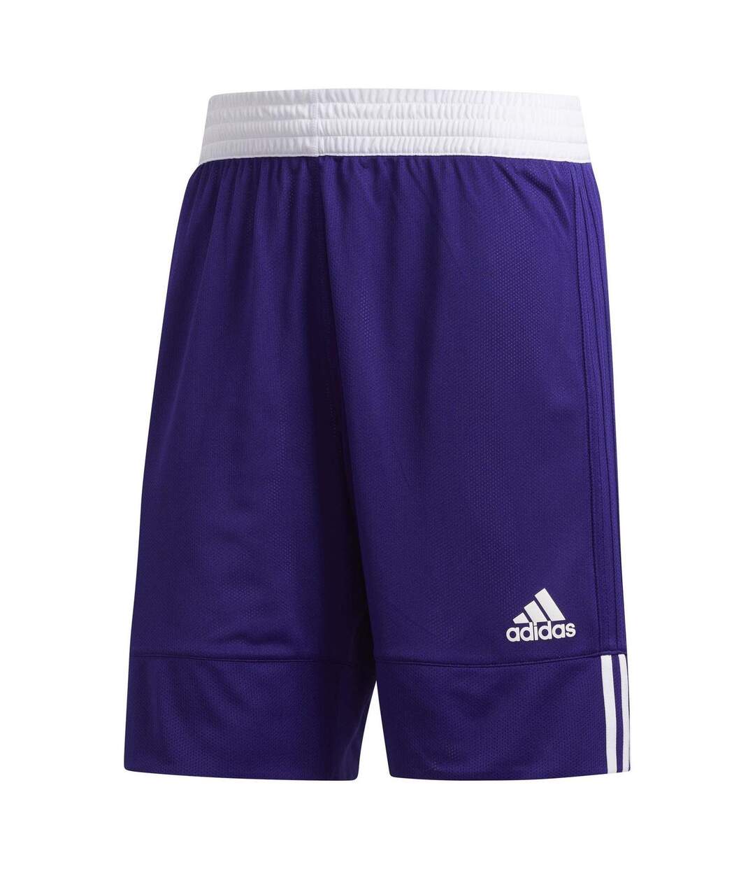 Short De Basket Motif/style Logo Homme Violet Blanc Adidas-1