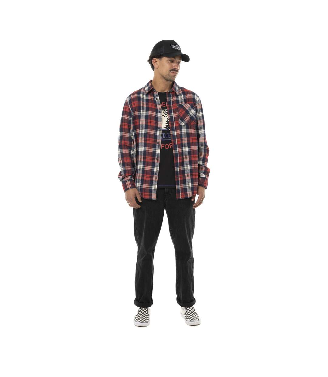Chemise homme manches longues en flanelle à carreaux logo dos Tyler Vondutch-4
