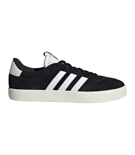 Womens/ladies Vl Court 3.0 Leather Flat Trainers Black White Adidas