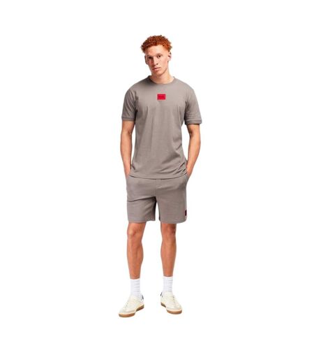 Mens Fleece Sweat Shorts Brown Hugo