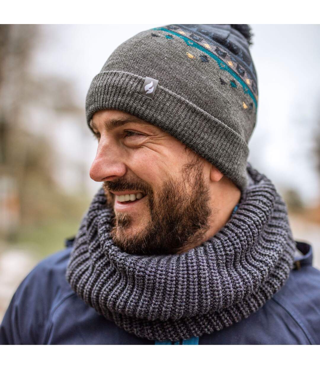 Heat Holders - Chapeau Pom Pom tricoté pour hommes pour l'hiver-3