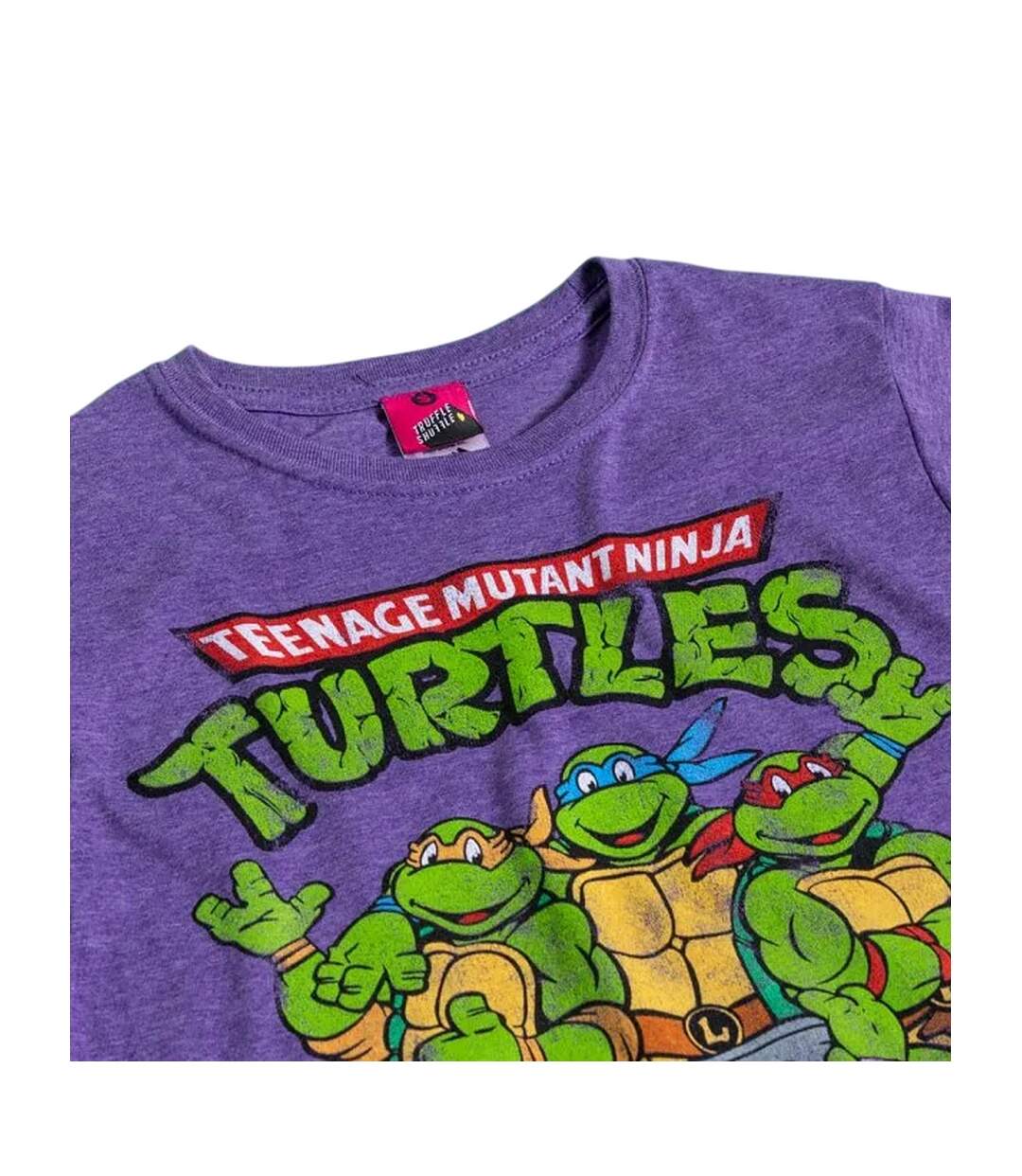 Womens/ladies Classic Fitted T-shirt Purple Marl Teenage Mutant Ninja Turtles-3