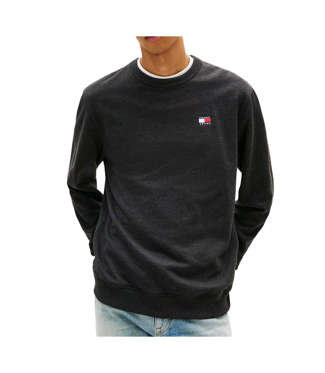 Sweat noir homme tommy hilfiger badges-1