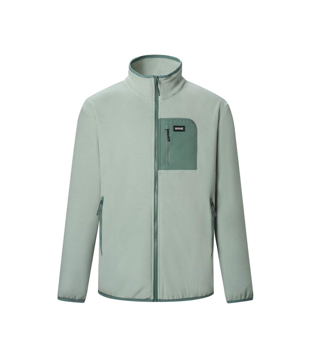 Veste Polaire À Col Montant Motif/style Détail Contrasté Frankie Homme Vert Pâle Vert Gris Foncé Regatta-2