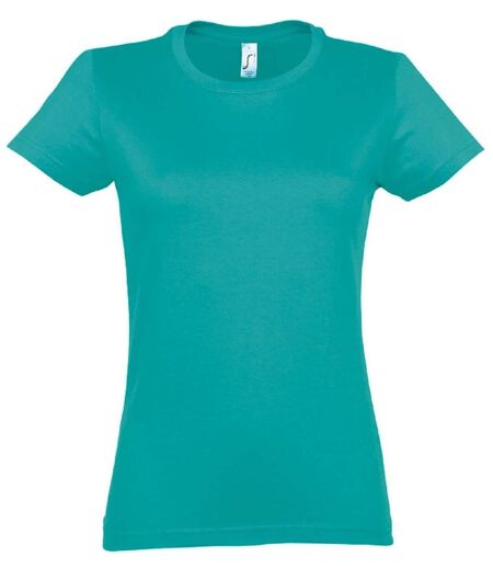T-shirt manches courtes - Femme - 11502 - bleu caraïbes