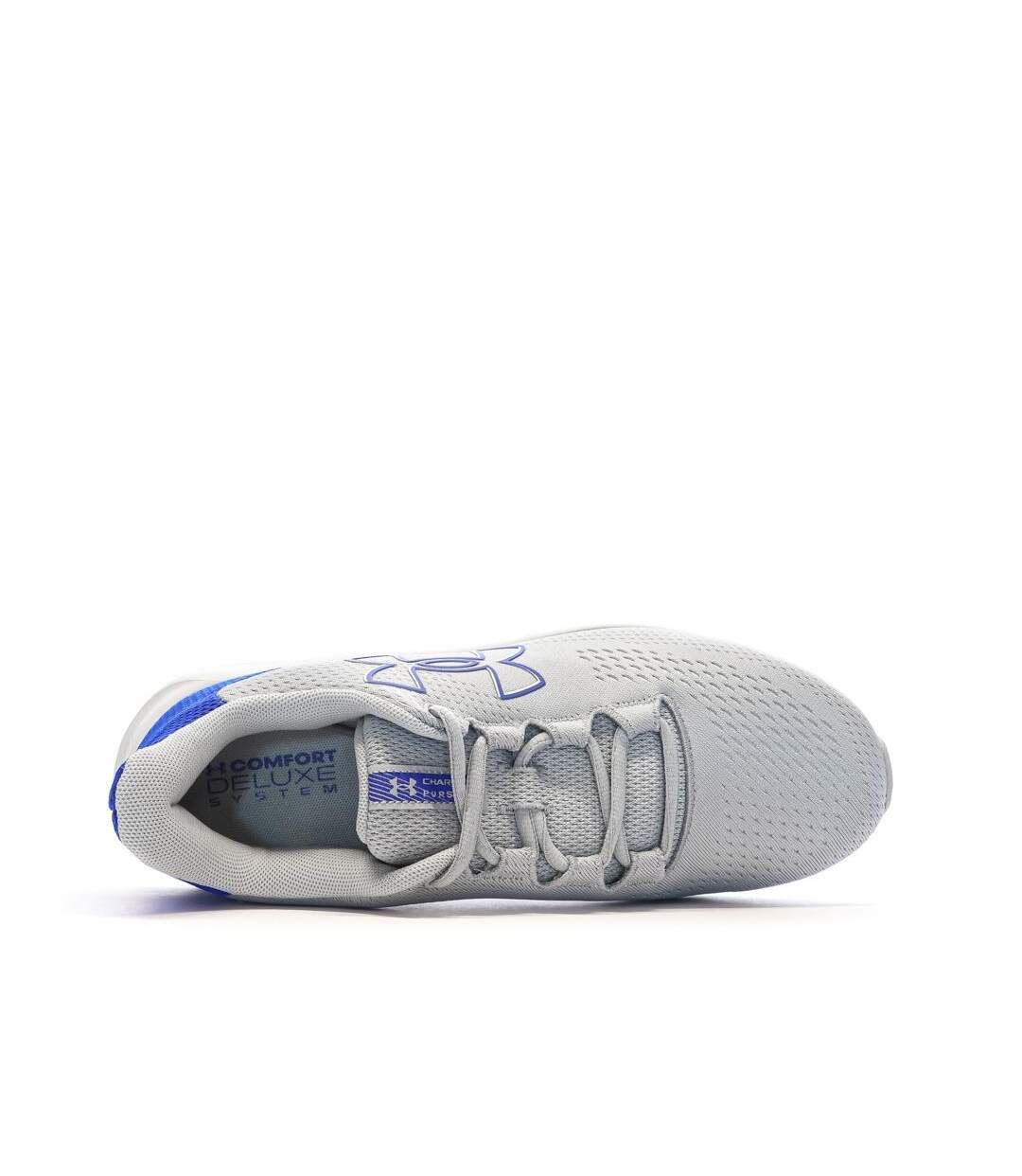 Chaussures de running gris/bleu homme under armour charged-4
