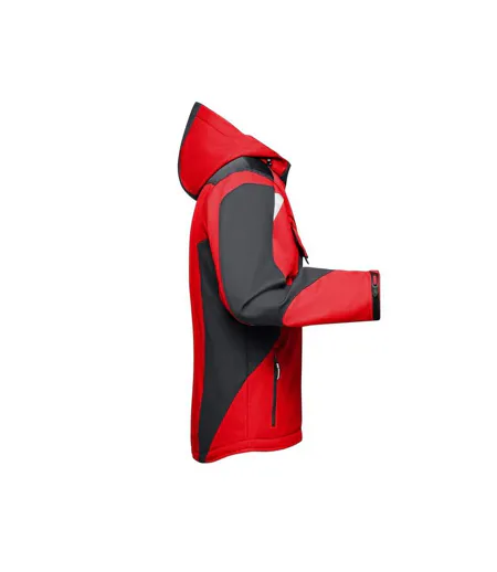 Veste Softshell Craftsmen Adulte Rouge Noir James And Nicholson