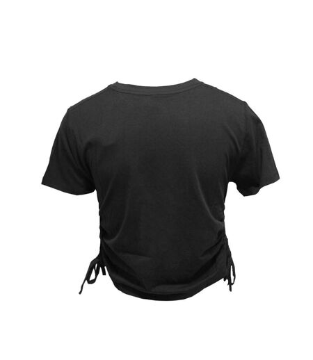 Womens/ladies ruched crop top black TriDri