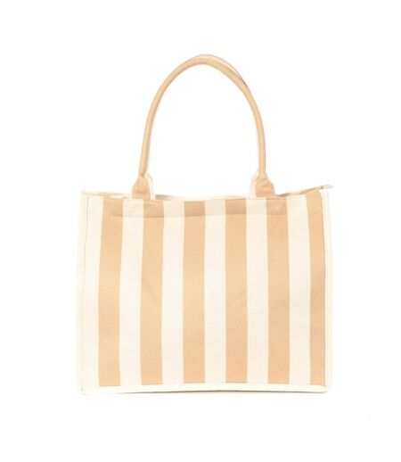 Sac de plage taupe/blanc gérard pasquier amour