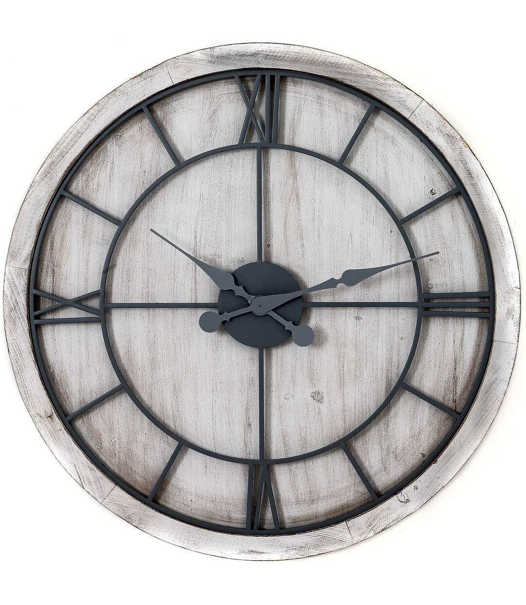 Williston wall clock 90cm x 5cm x 90cm white/silver Hill Interiors