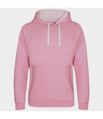 Sweat à capuche varsity femme rose clair / blanc Awdis