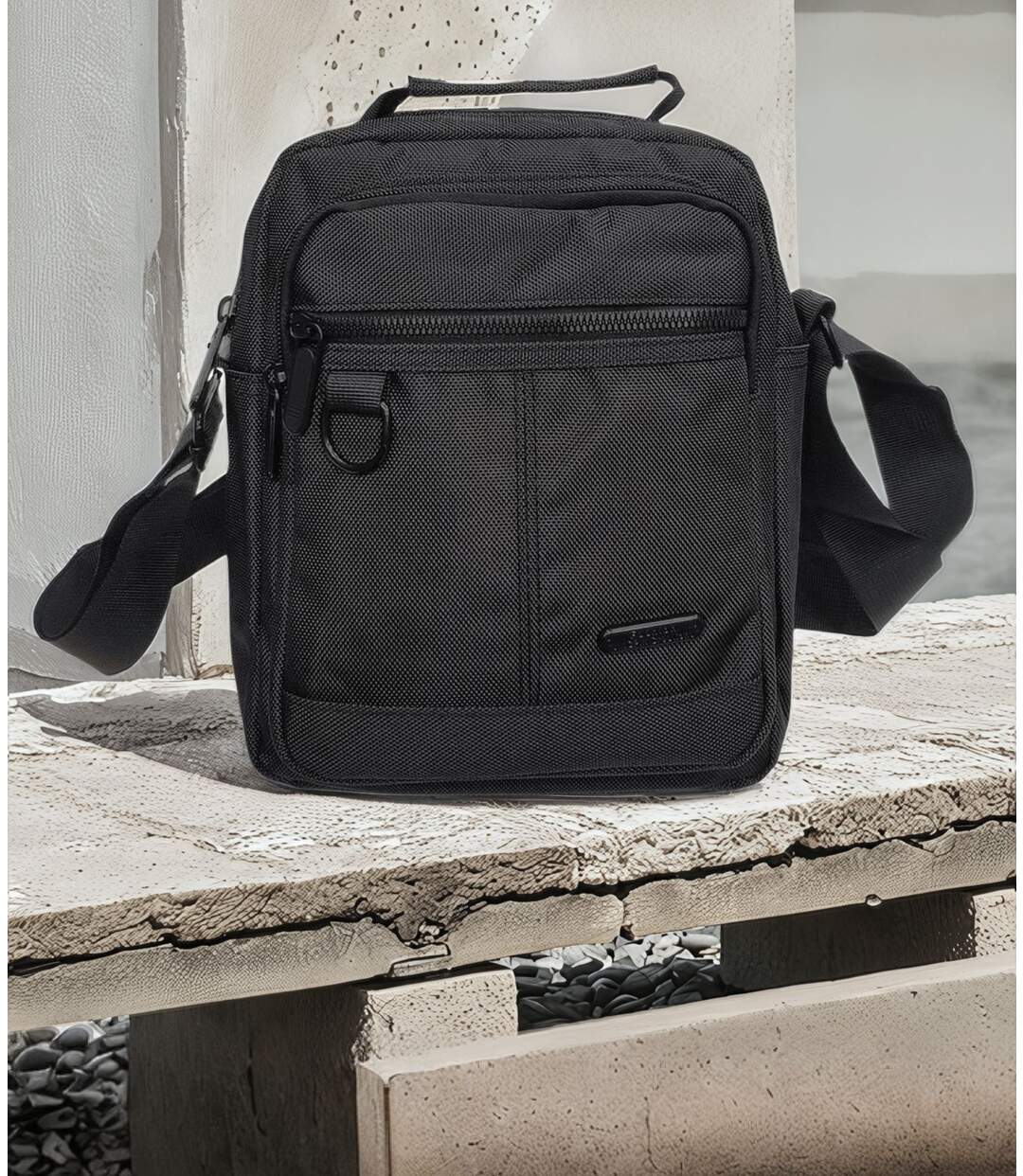 Sacoche bandoulière  Multi-Poches pour Homme - Synthétique Noir-3