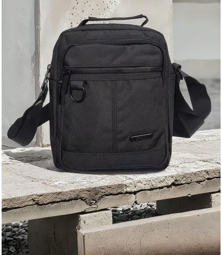Sacoche bandoulière  Multi-Poches pour Homme - Synthétique Noir