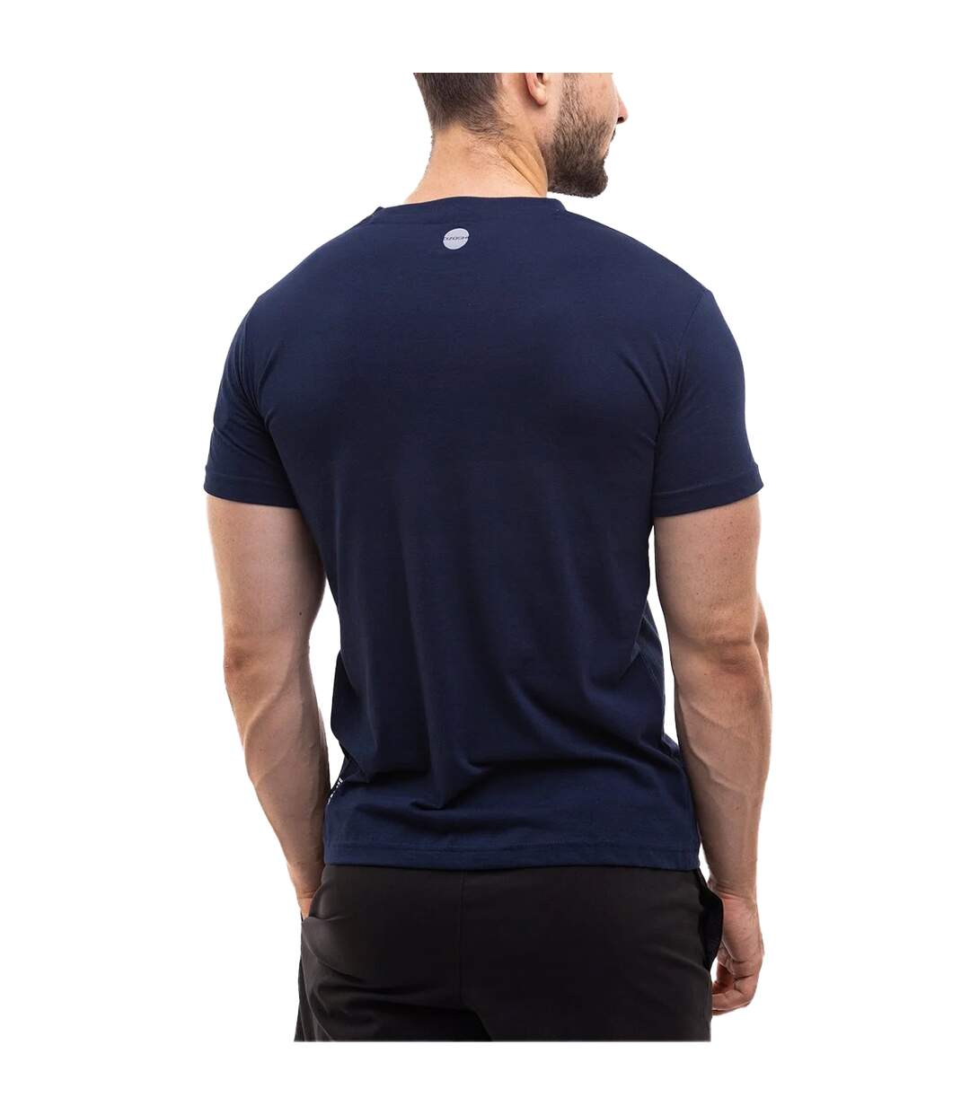 T-shirt Motif/style Petit Logo Homme Bleu Marine Ozoshi-3