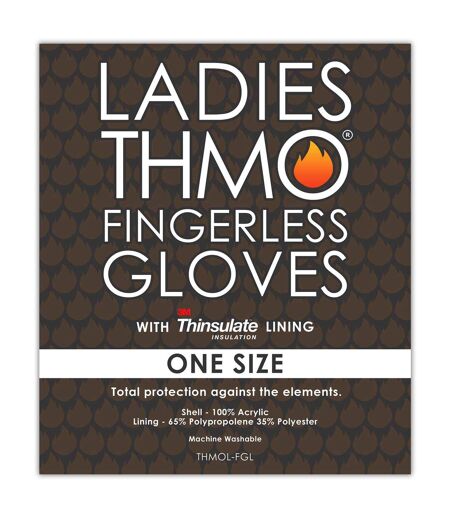 Ladies Thermal 3M Thinsulate Lined Fingerless Gloves for Winter