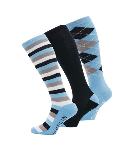 Chaussettes hauteur genoux adulte bleu marine / bleu ciel Dublin