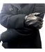 Ladies Fleece Lined Warm Leather Gloves with Bow-4