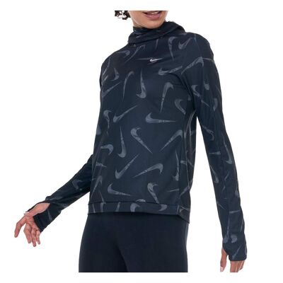 Sweat à Capuche de Sport Noir/Gris Femme Nike Pacer Hooded - M