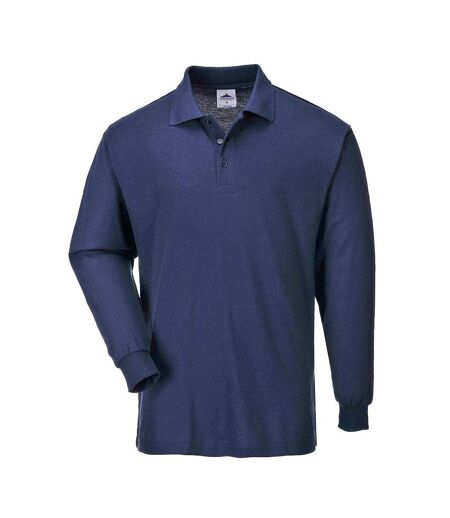 Portwest Mens Genoa Long-Sleeved Polo Shirt (Navy) - UTPW334