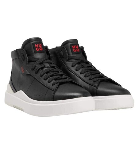 Womens/ladies Blake Hi Top Leather Trainers Black Hugo