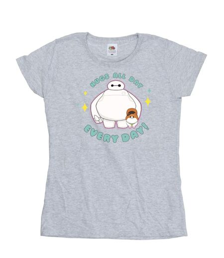 Disney - T-shirt BIG HERO BAYMAX HUGS EVERYDAY - Femme (Gris chiné) - UTBI13407