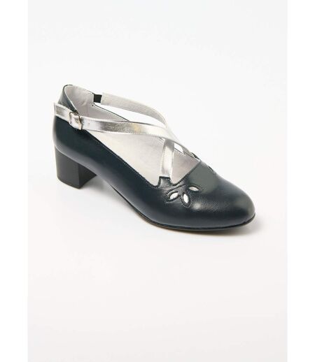 Escarpins brides croisées cuir largeur confort