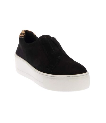 Womens/ladies ethoss leather platform trainers black Dune London