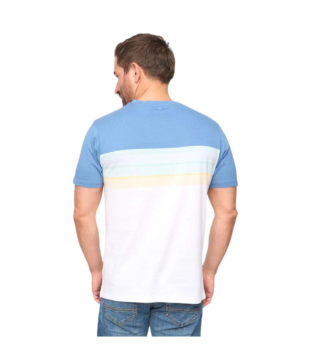 Mens Fenshaw T-shirt Blue Stripe Bewley & Ritch-3