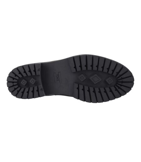 Womens/ladies Bennet Contrast Leather Ankle Boots Black Toms