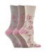 3 Pairs Ladies Cotton Rich Everyday Socks Gentle Grip Soft Top Comfort Socks-1