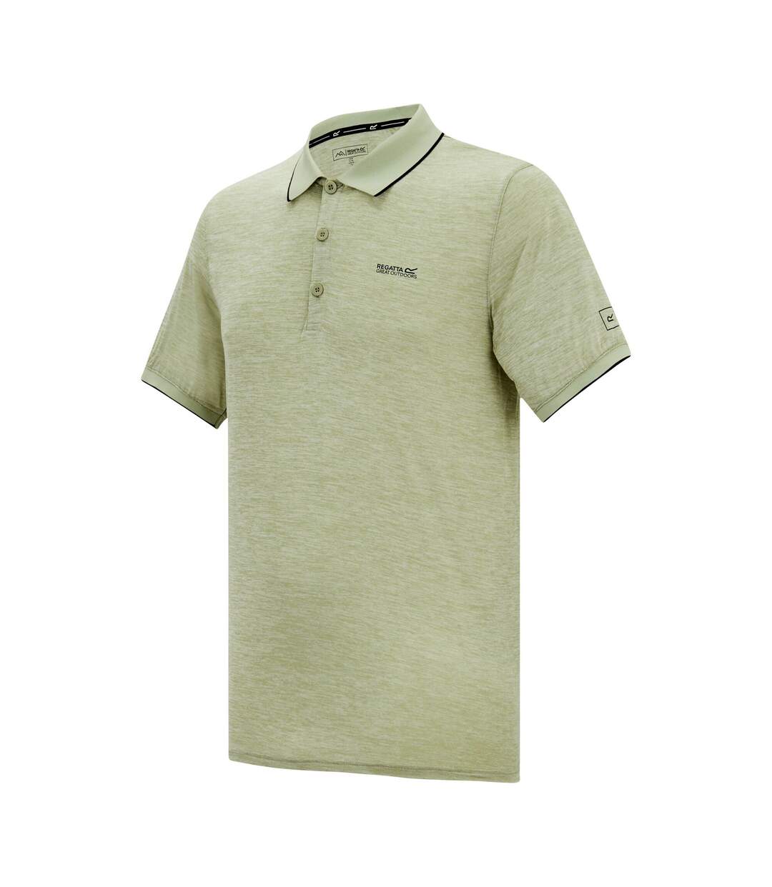 Polo Chiné Manches Courtes Remex Homme Vert Pâle Regatta-4