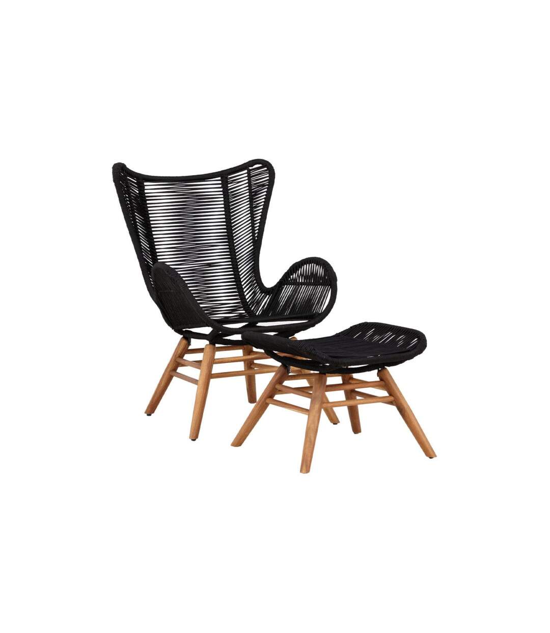 Fauteuil de Jardin Avec Repose-Pieds Tingeling 103cm Noir-1