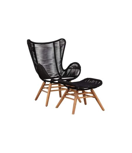 Fauteuil de Jardin Avec Repose-Pieds Tingeling 103cm Noir