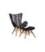 Fauteuil de Jardin Avec Repose-Pieds Tingeling 103cm Noir-1