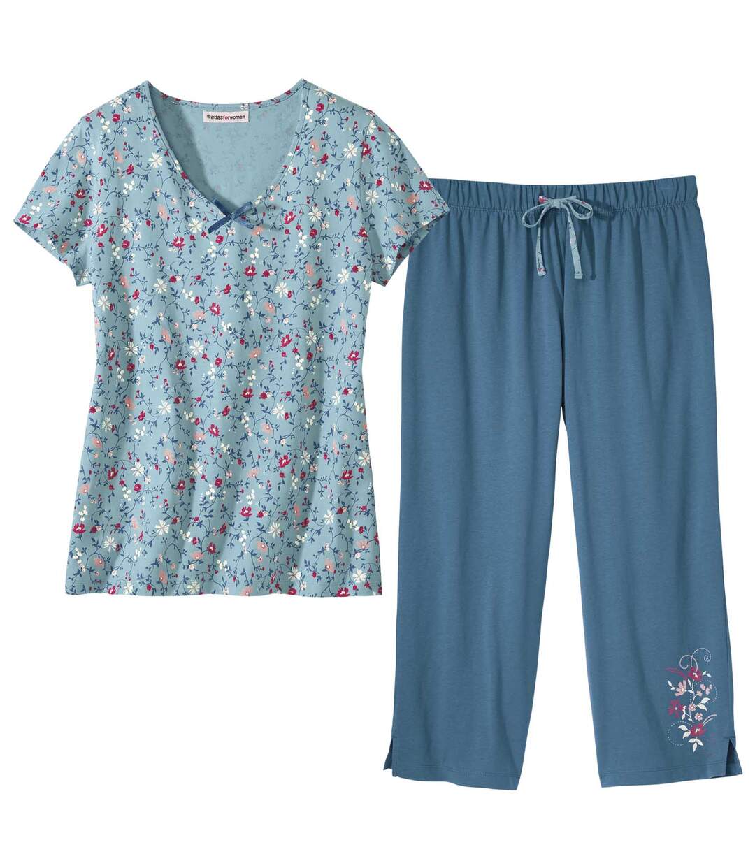 Women's Floral Pyjama Set - Blue Atlas For Men